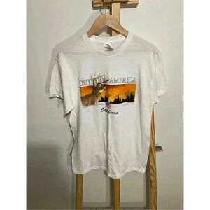 Delta Pro Weight Outdoor America Oklahoma Men’s Short Sleeve White Top Size Medi